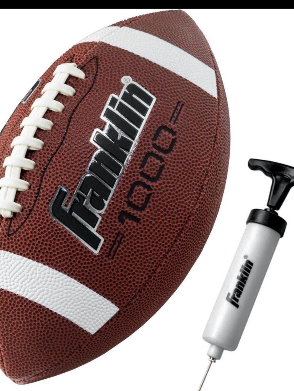 Franklin Sports Official Junior 1000 Size Football with Pump Brown